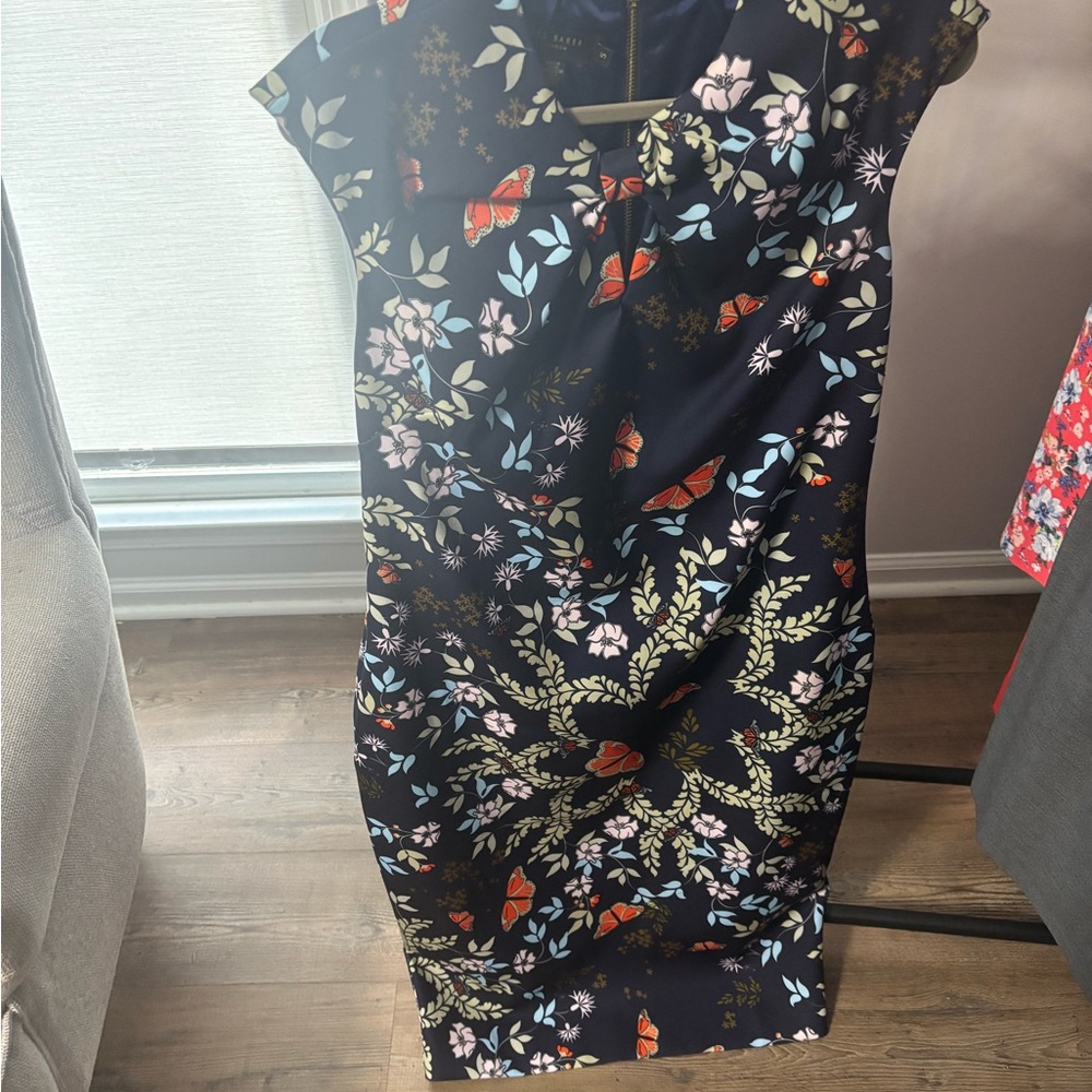 Floral Print Cap Sleeve Dress